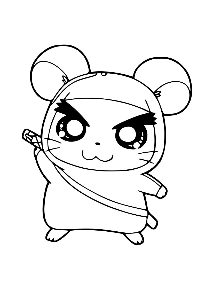 Dibujo ratita ninja kawaii