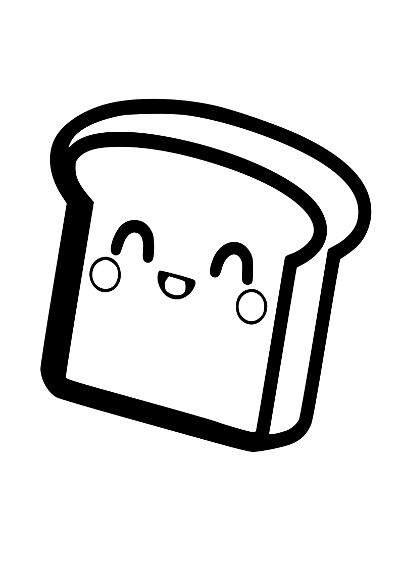 Dibujo de sandwich kawaii para imprimir y colorear