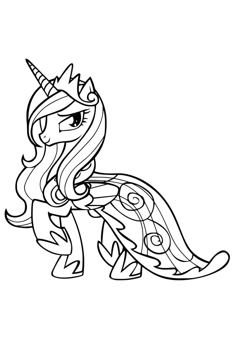 Dibujo de unicornio kawaii para imprimir y colorear