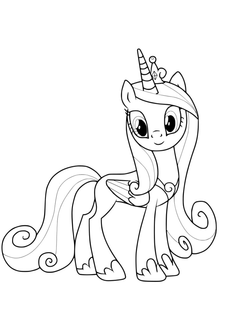 Dibujo de unicornio kawaii para imprimir y colorear