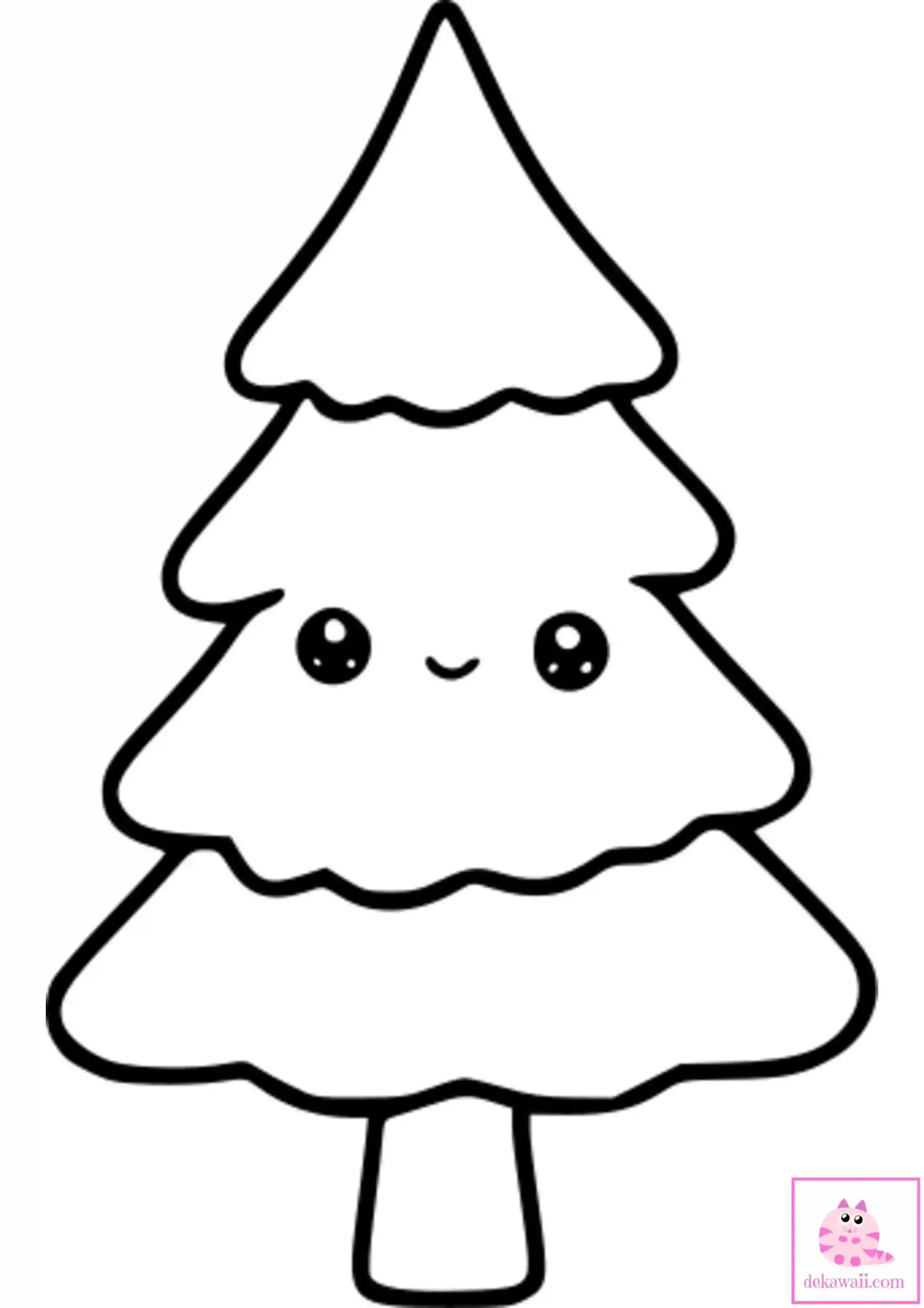 Dibujo de Navidad para colorear de árbol de Navidad 2