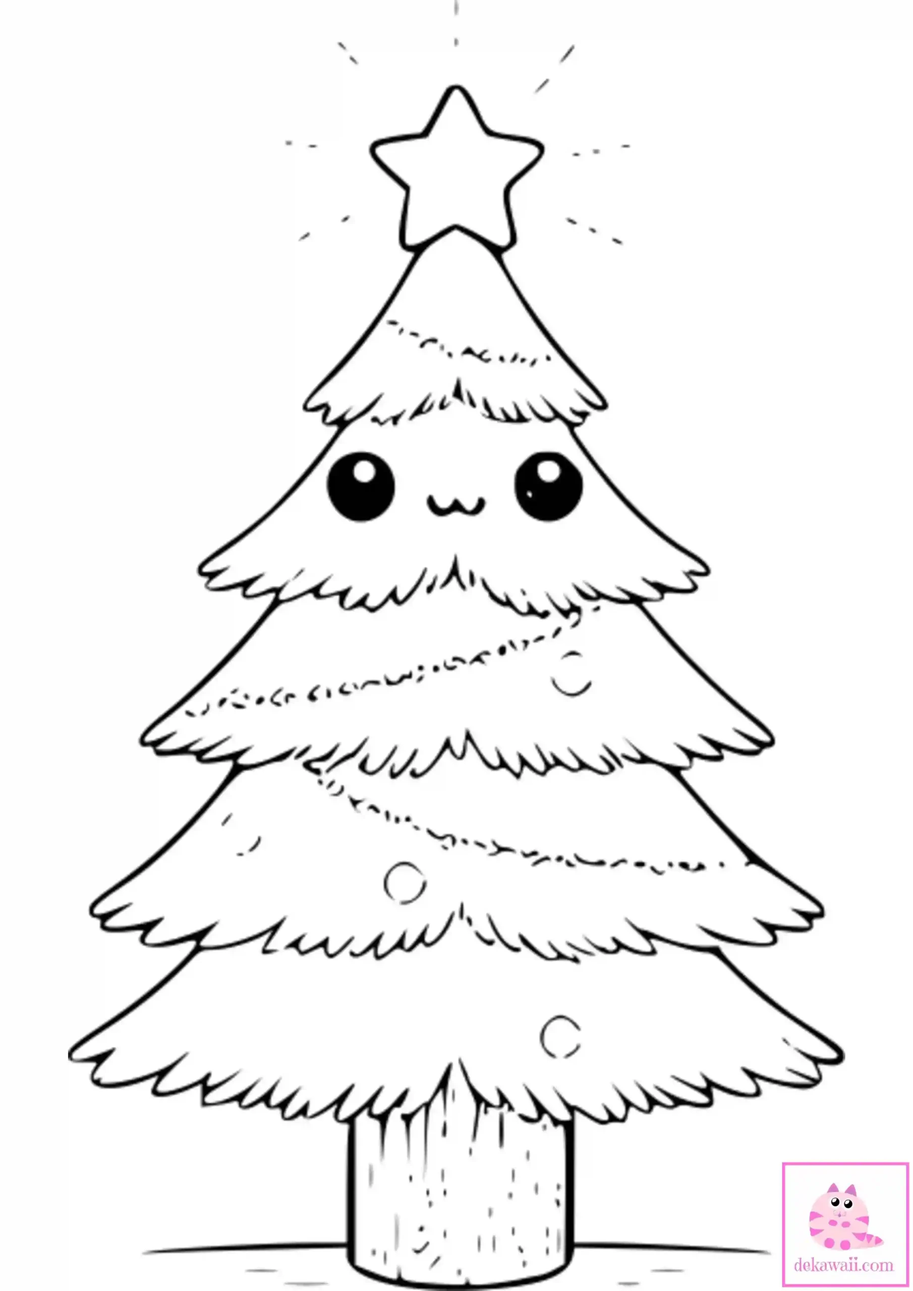 Dibujo de Navidad para colorear de árbol de Navidad 6