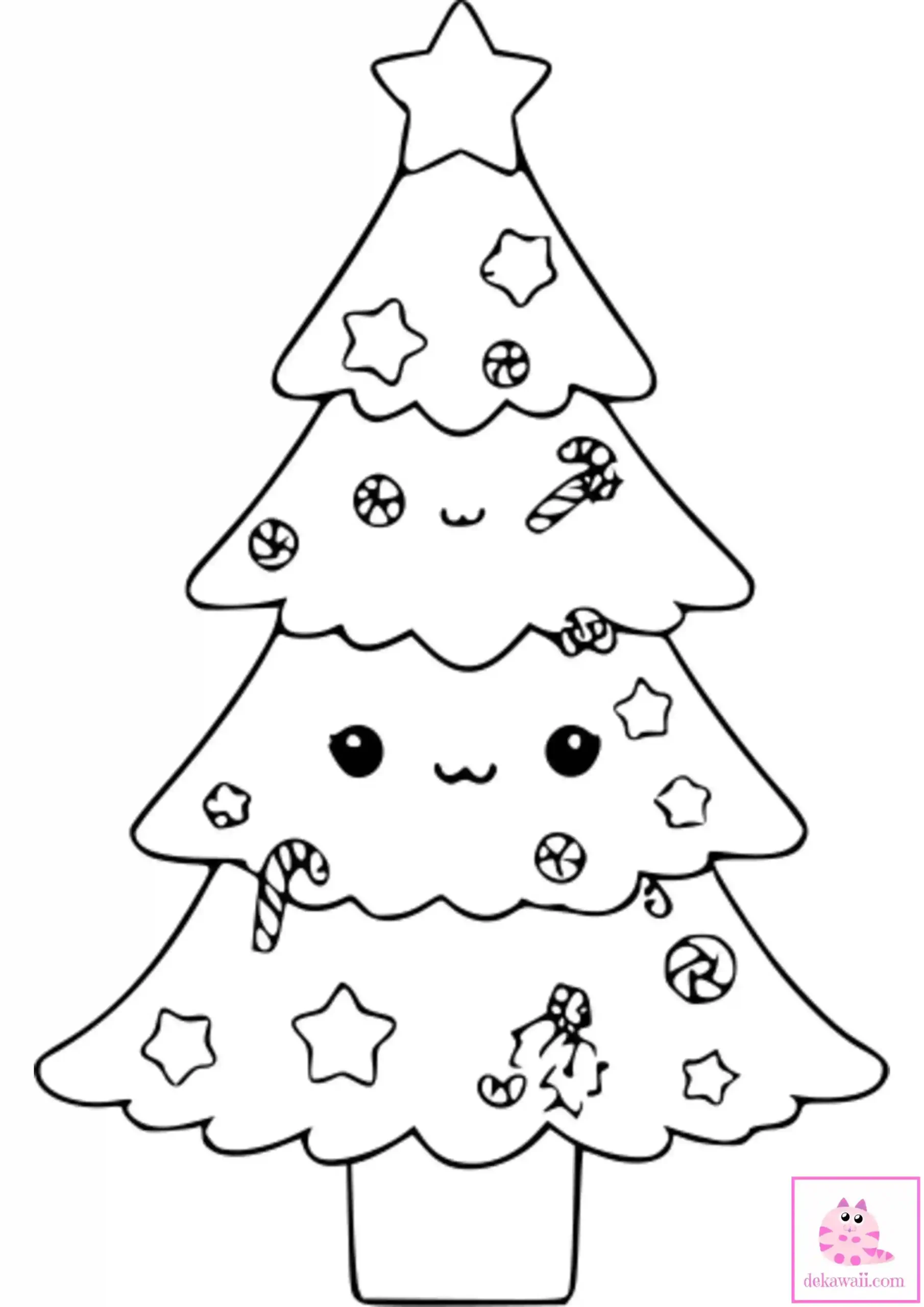 Dibujo de Navidad para colorear de árbol de Navidad 7