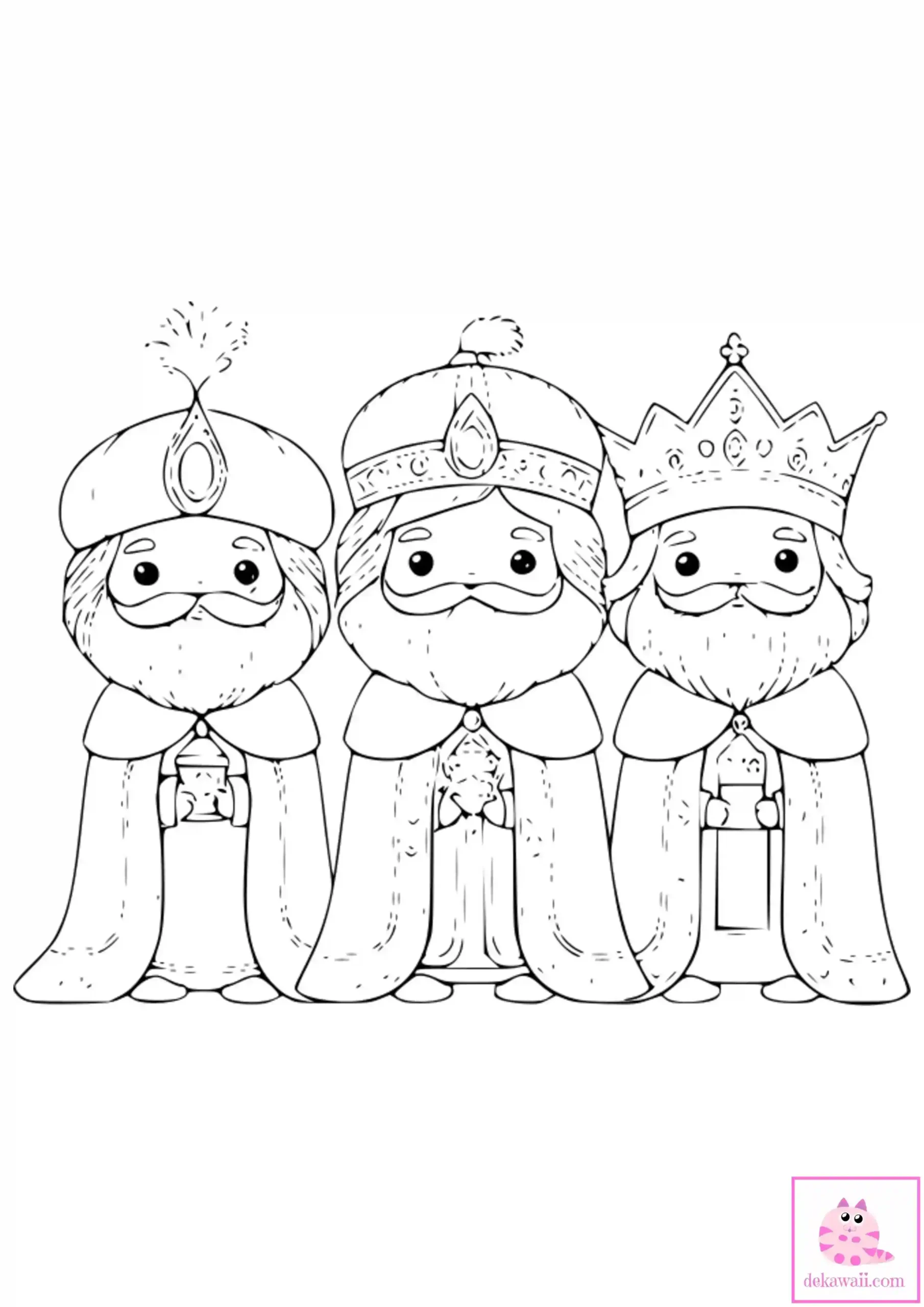 Dibujo de Navidad para colorear de los Reyes Magos de Oriente 16