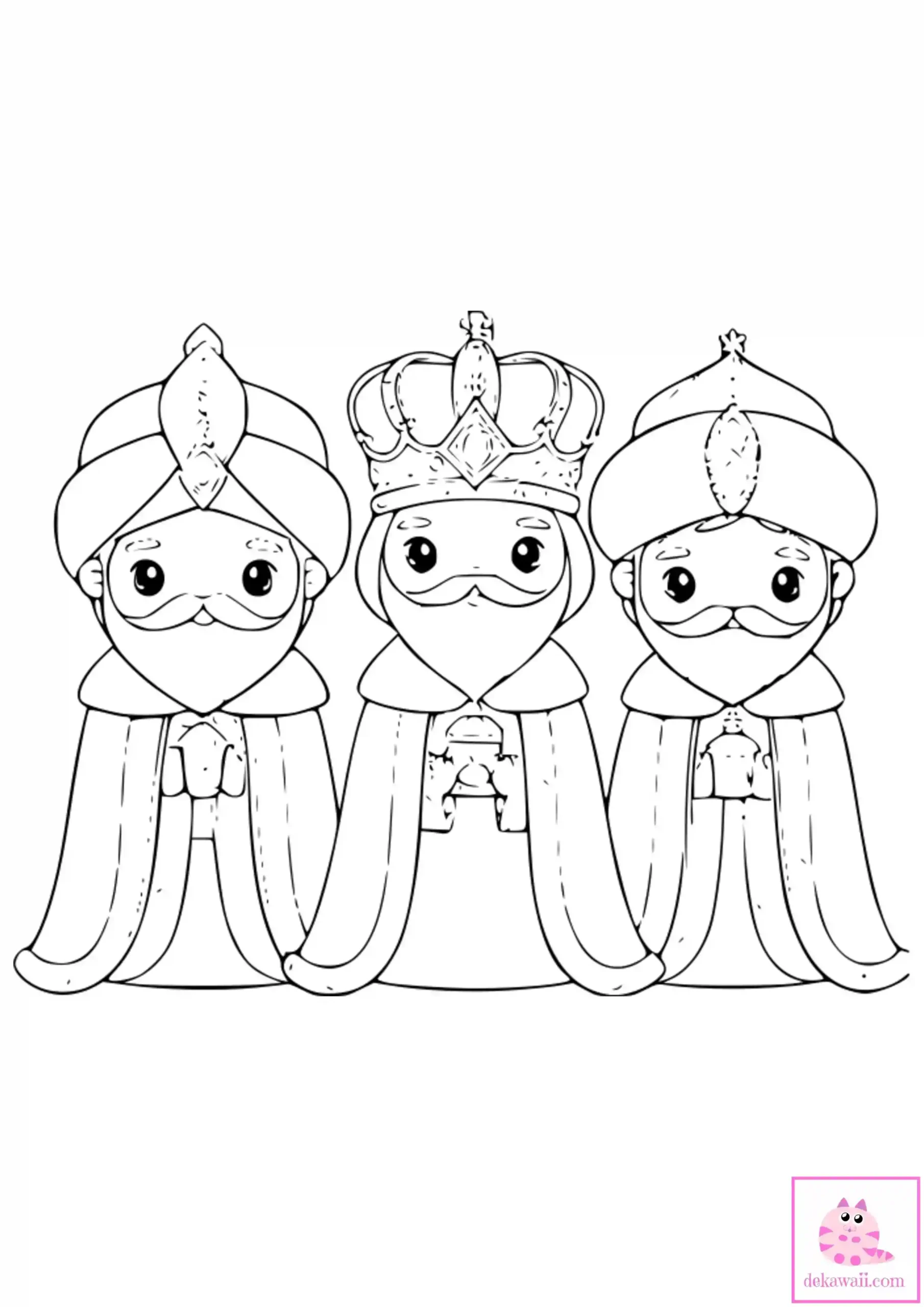 Dibujo de Navidad para colorear de los Reyes Magos de Oriente 17