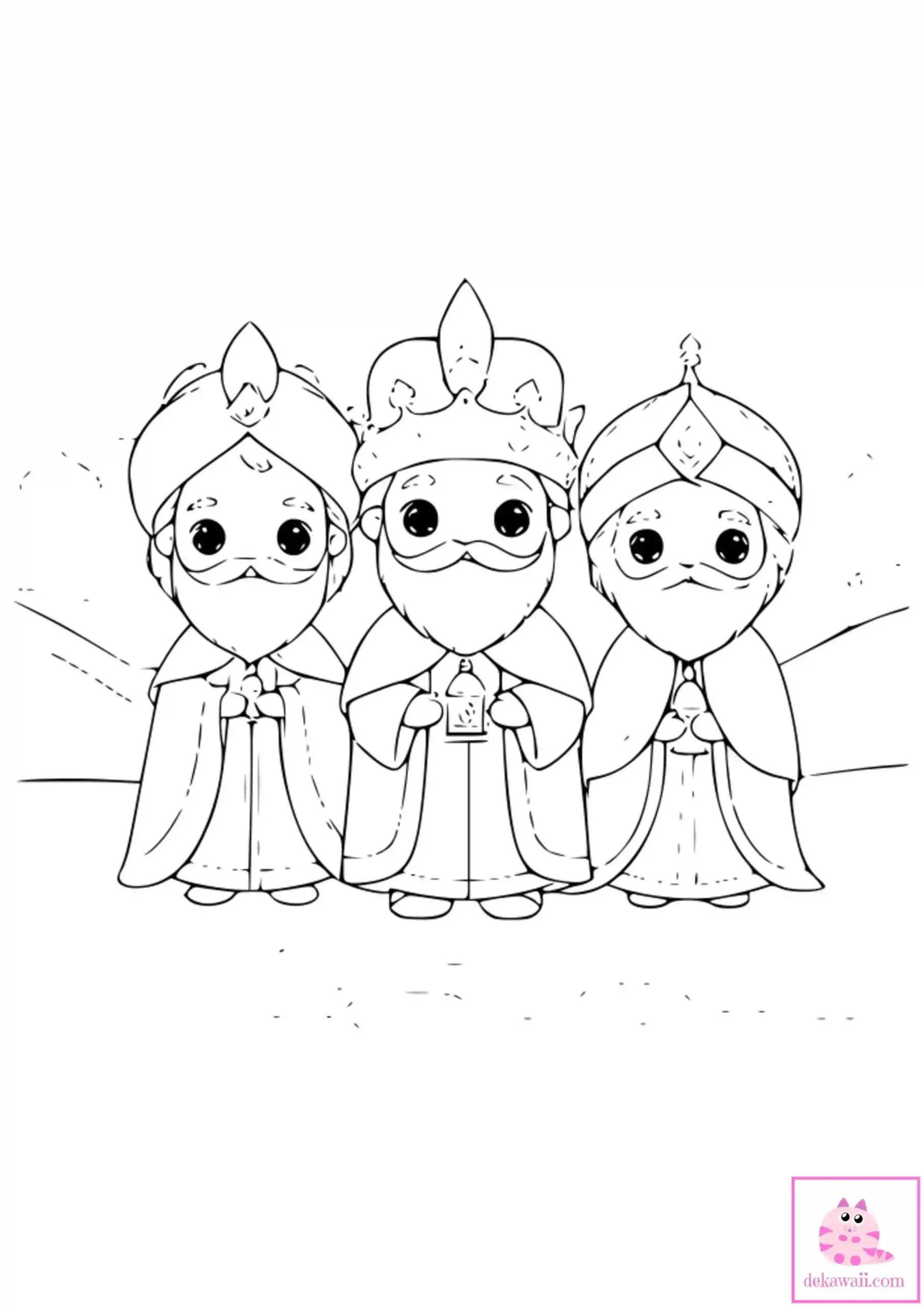 Dibujo de Navidad para colorear de los Reyes Magos de Oriente 23