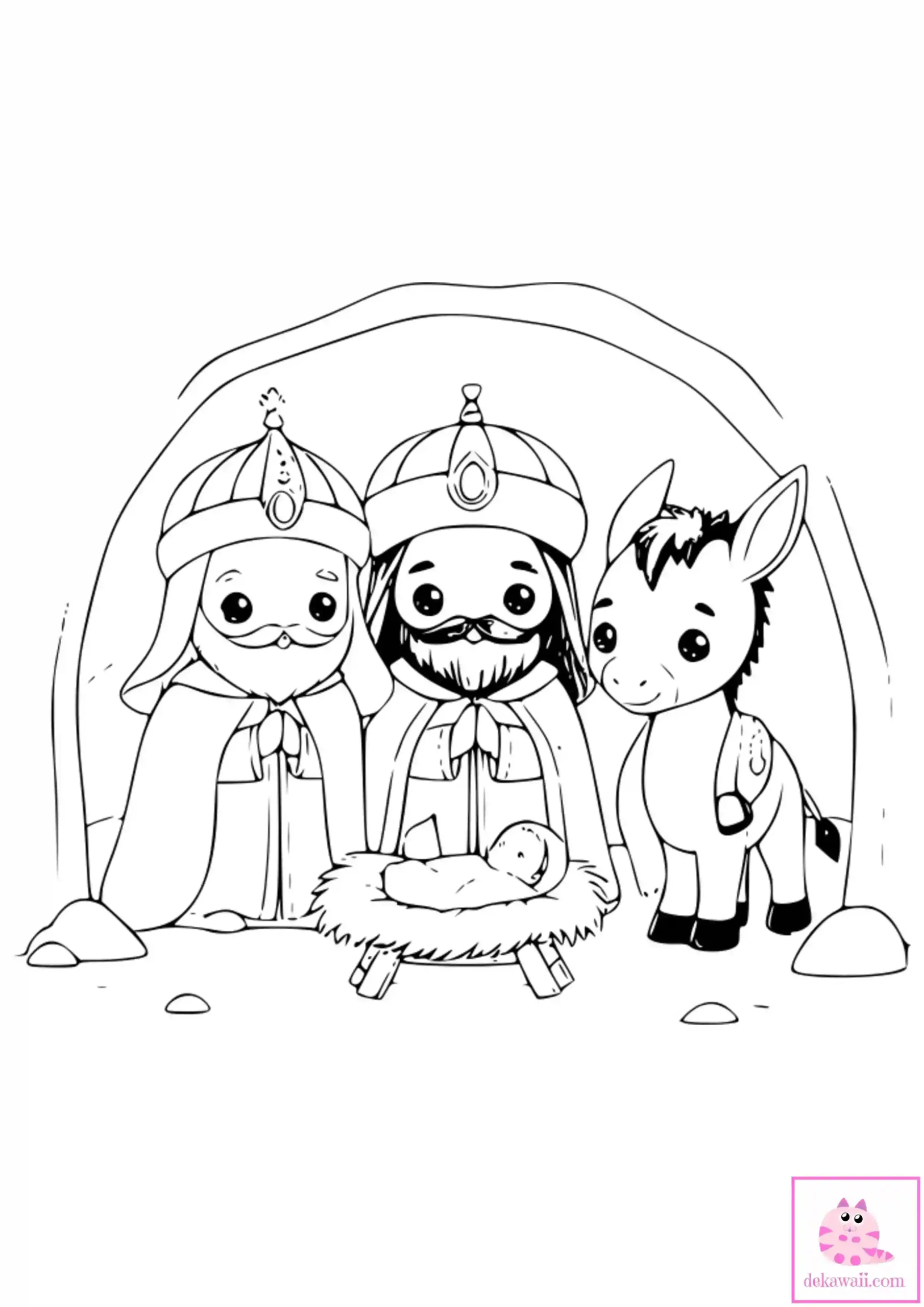 Dibujo de Navidad para colorear de los Reyes Magos de Oriente 26