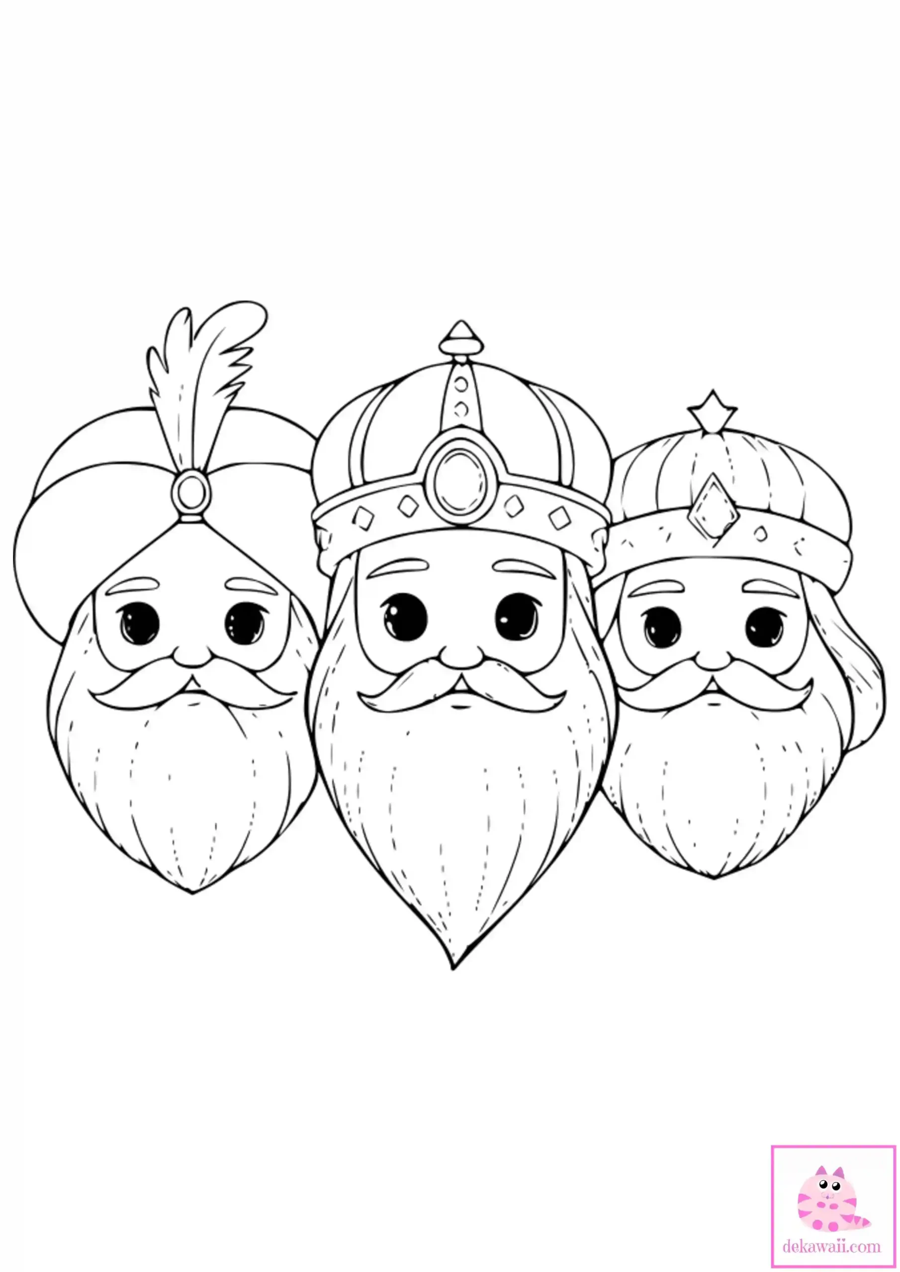 Dibujo de Navidad para colorear de los Reyes Magos de Oriente 27