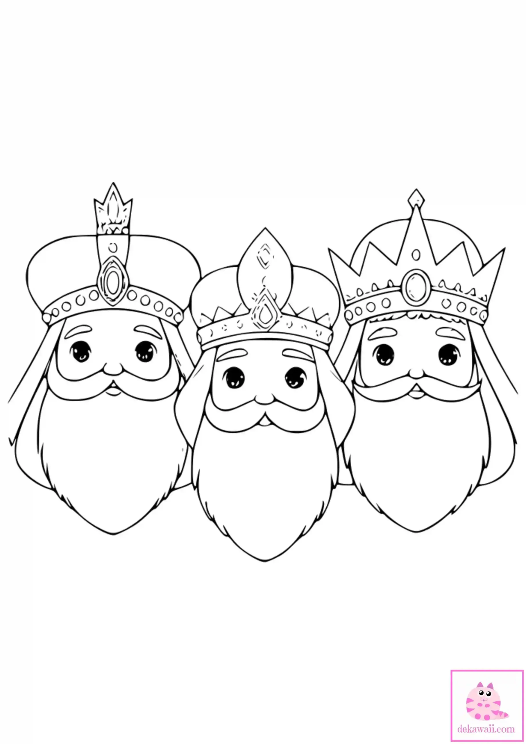 Dibujo de Navidad para colorear de los Reyes Magos de Oriente 28