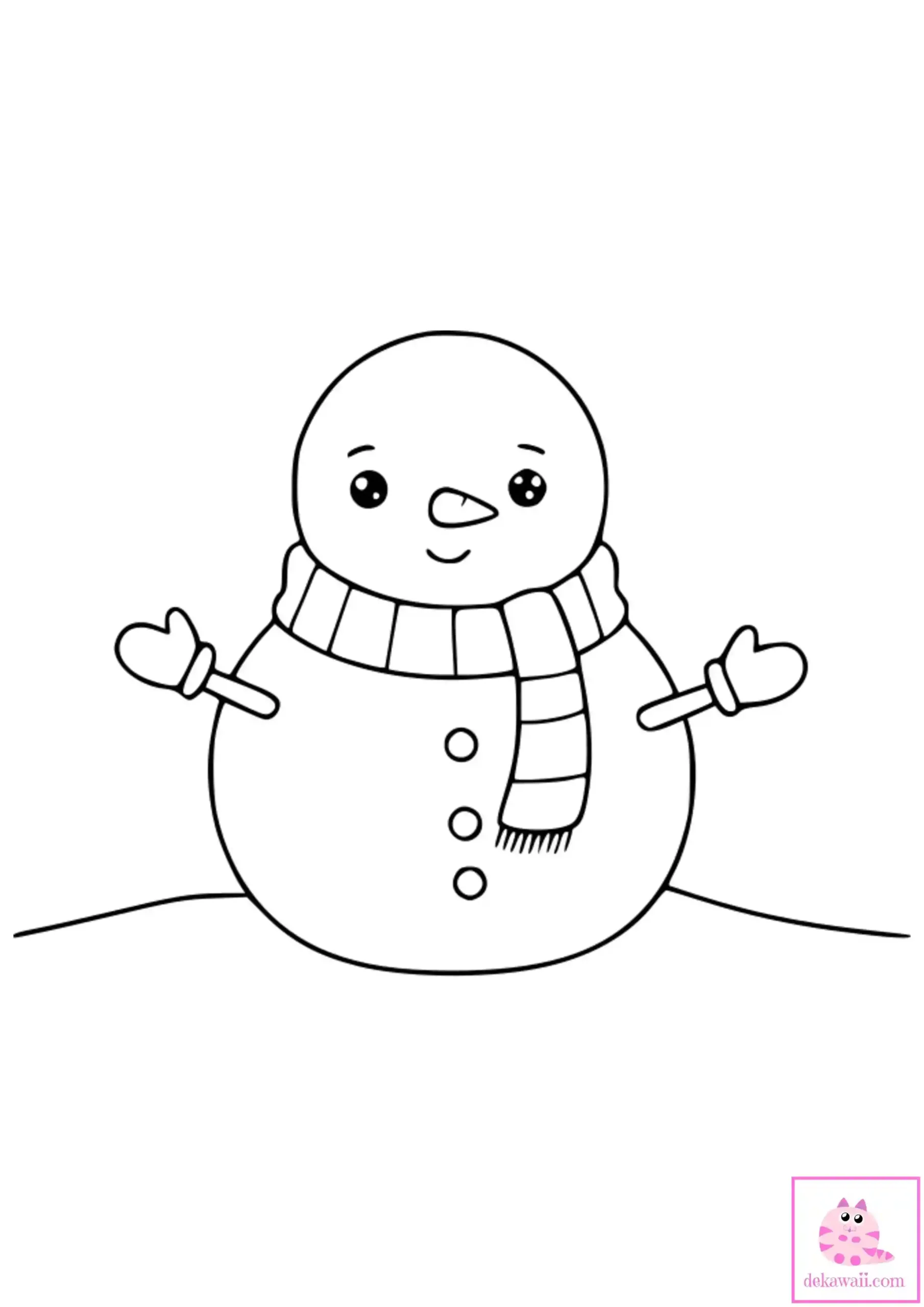 Dibujo de Navidad para colorear de muñeco de nieve