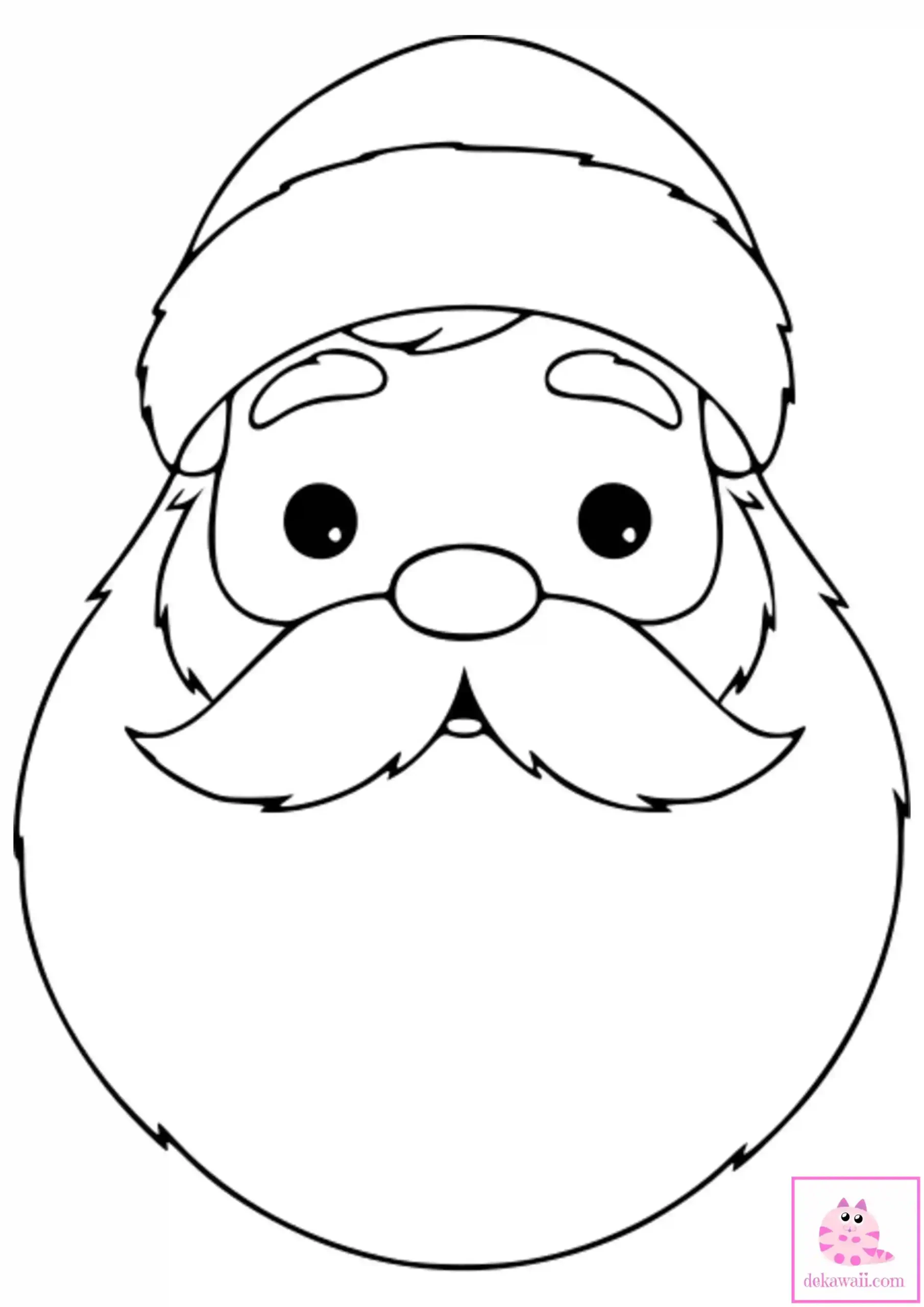 Dibujo de Navidad para colorear de Santa Claus Kawaii  4