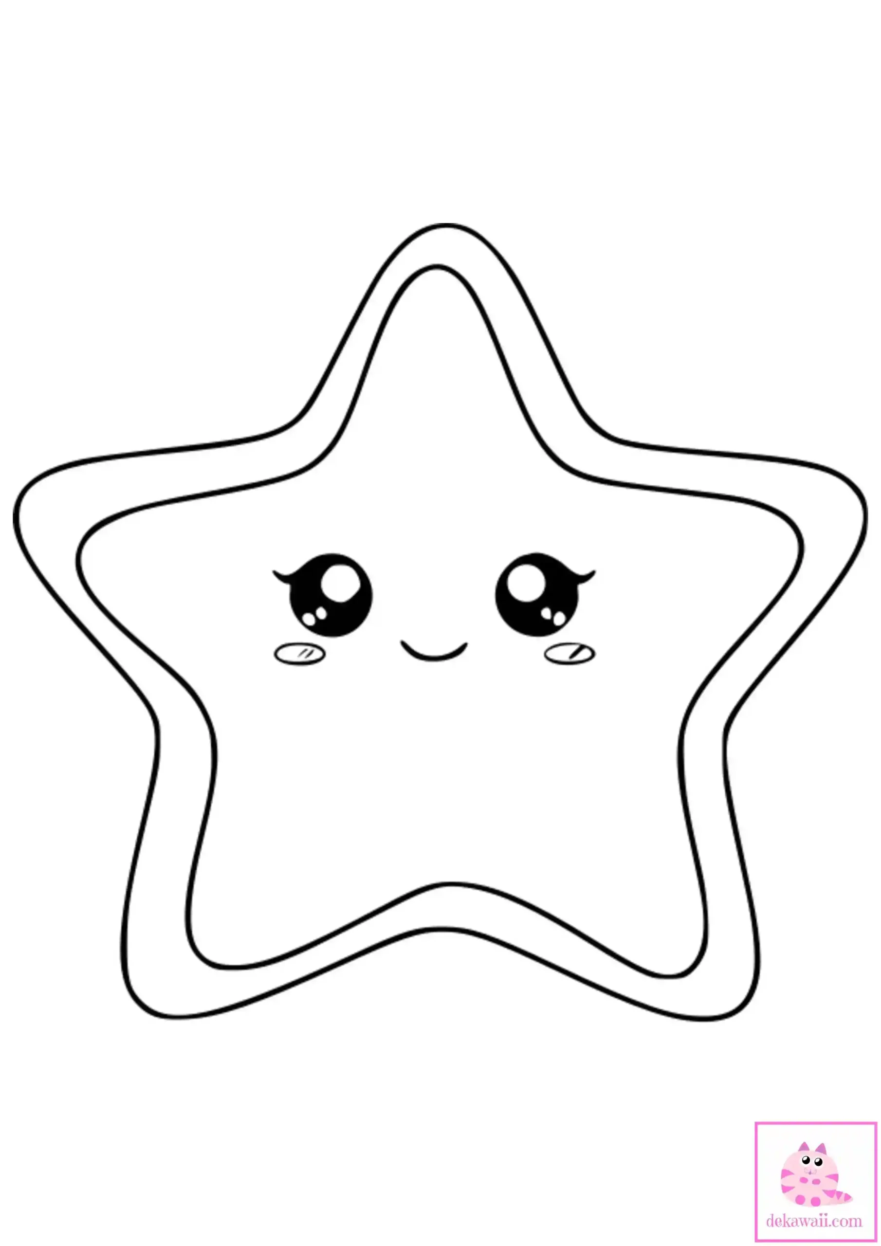 Estrella Kawaii para Colorear – Dibujo Adorable para Niños y Actividades Creativas