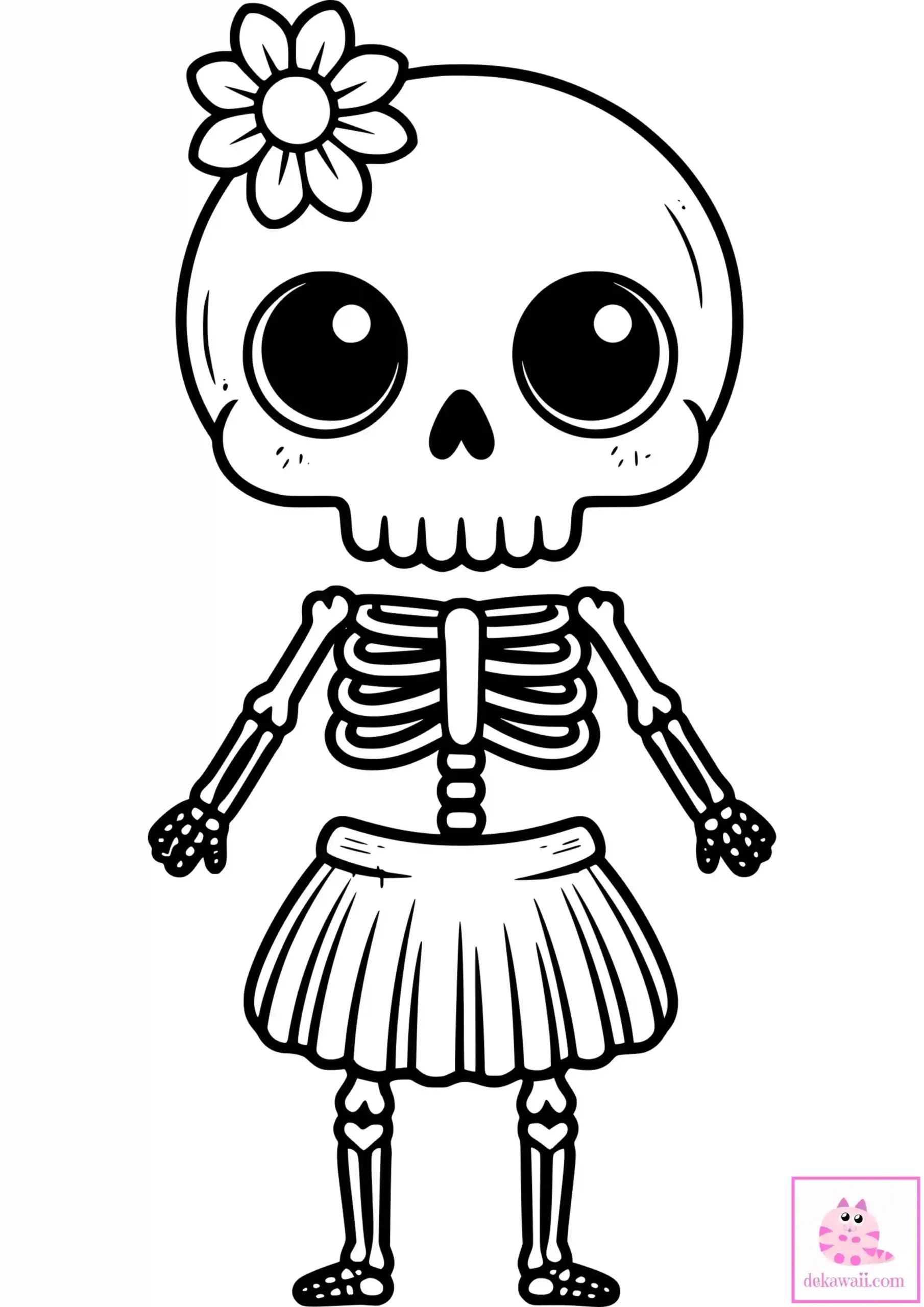 Dibujo Halloween Chica Calavera