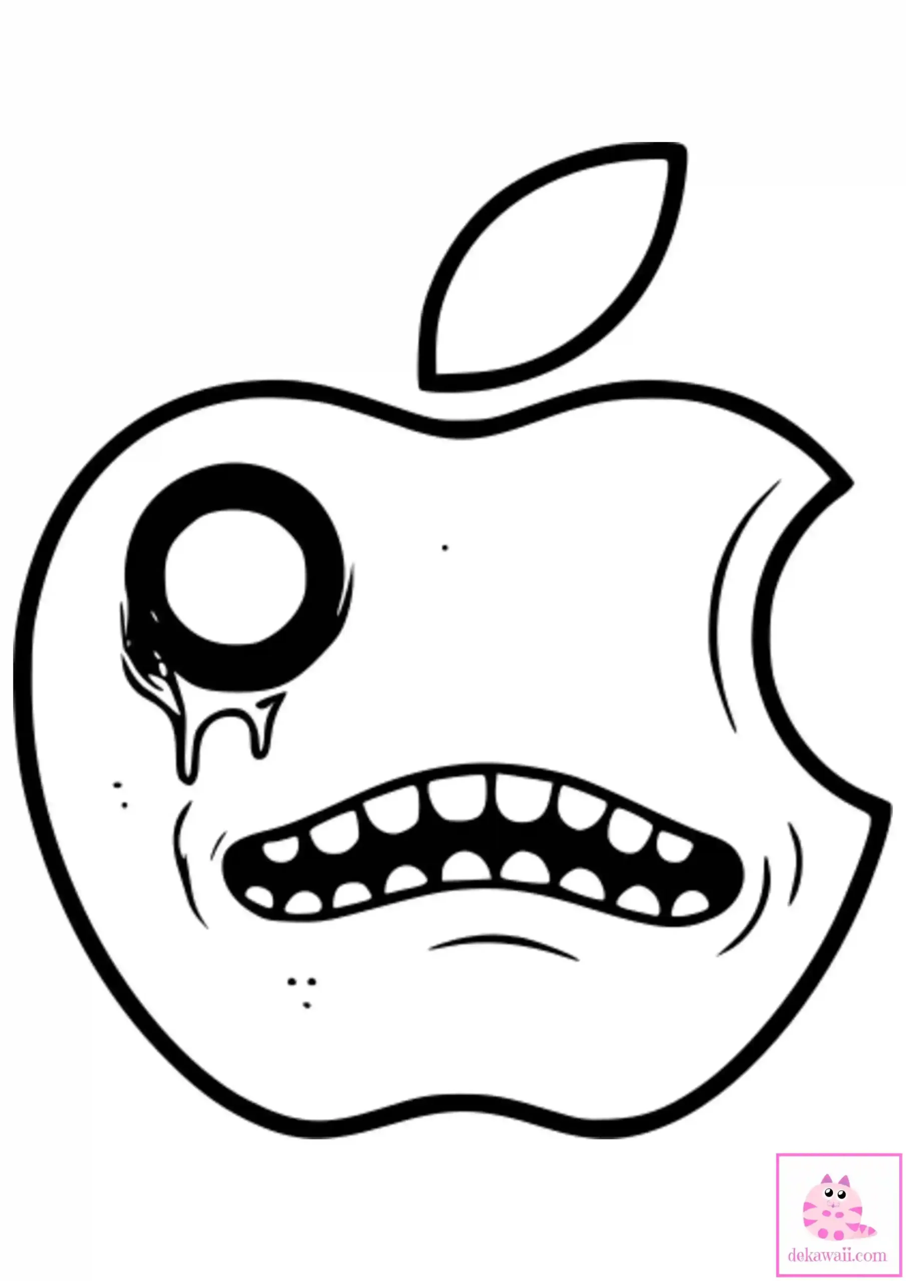 Dibujo Kawaii Halloween de logo Apple zombie