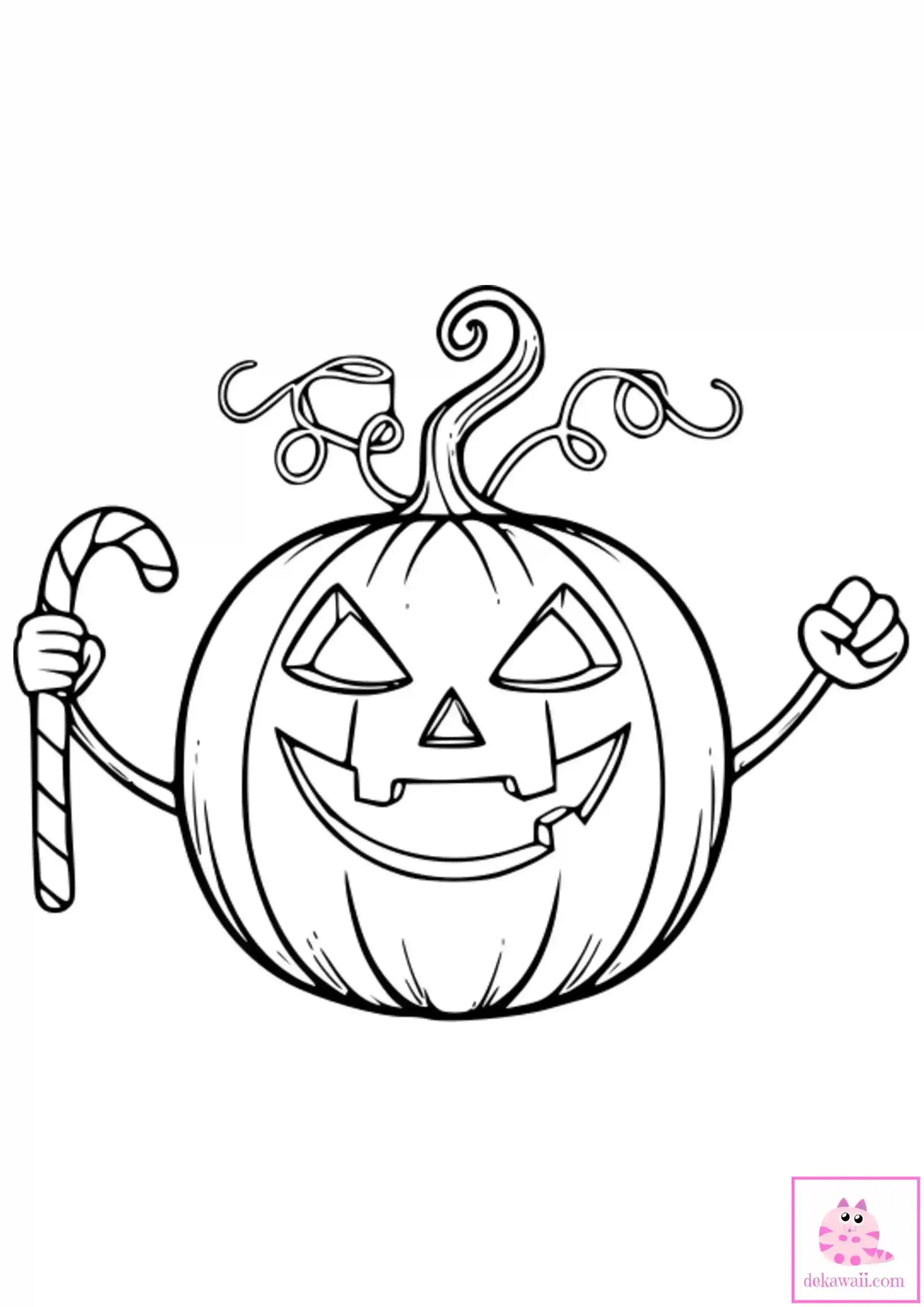 Dibujo Kawaii Halloween para colorear de calabaza 11