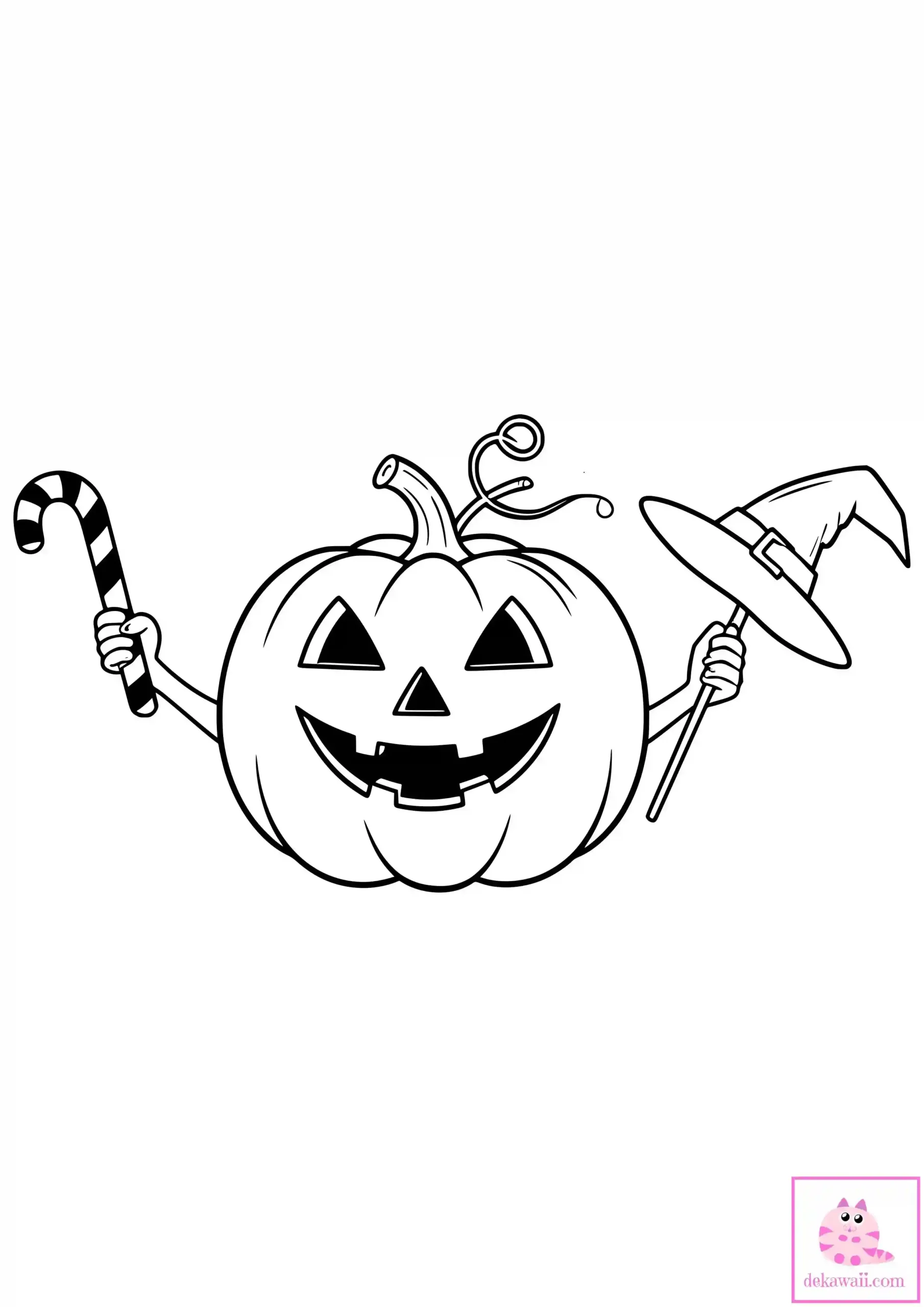 Dibujo Kawaii Halloween para colorear de calabaza 12