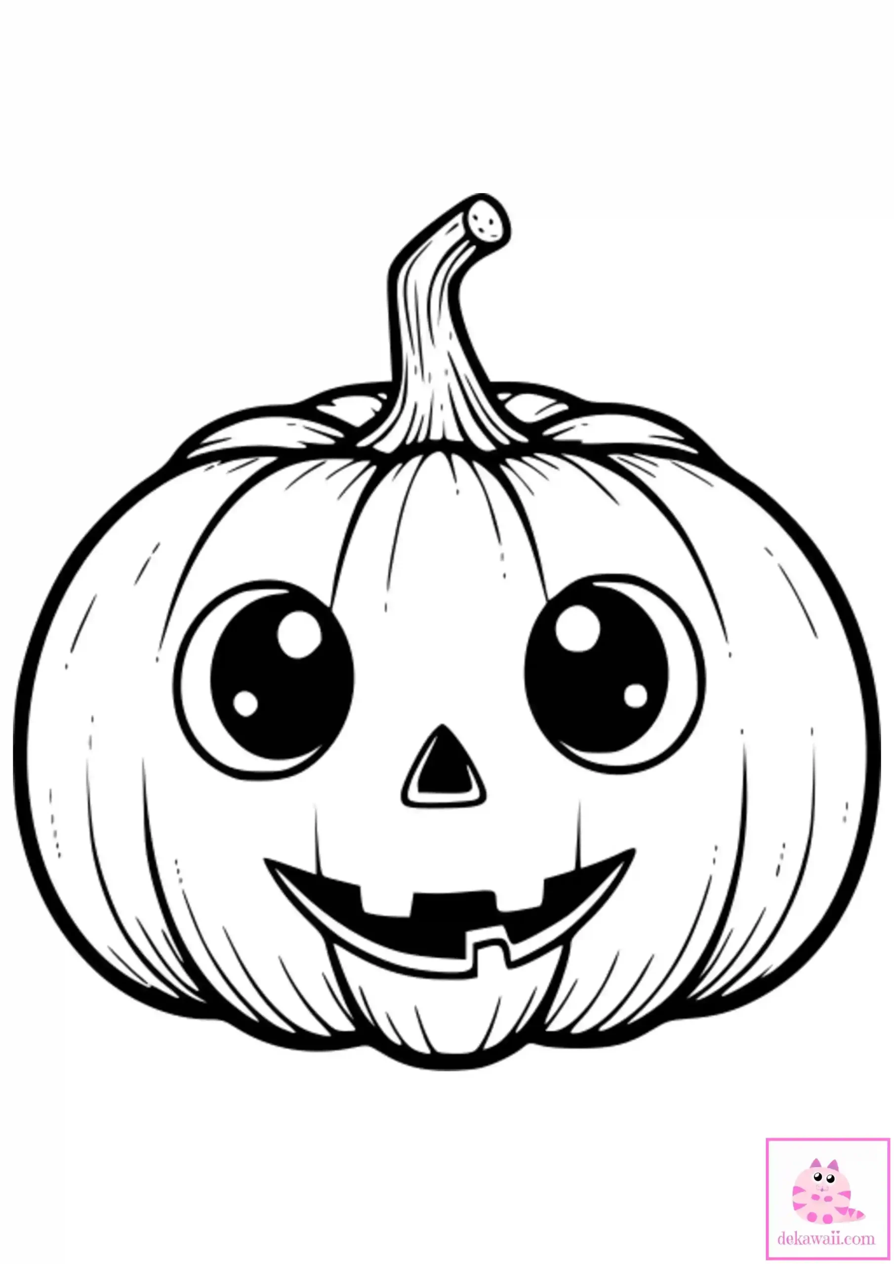 dibujo kawaii halloween para colorear de calabaza 4