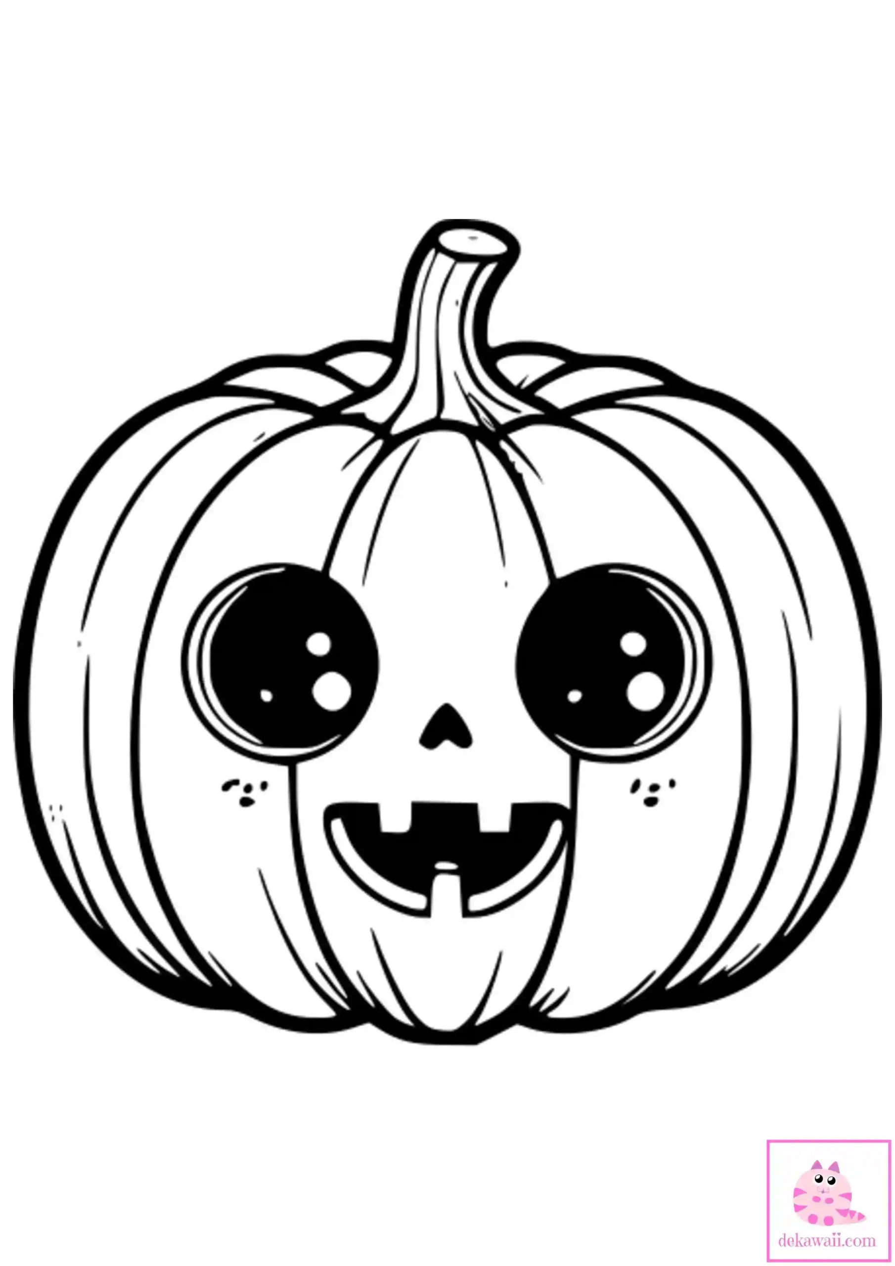 dibujo kawaii halloween para colorear de calabaza 5