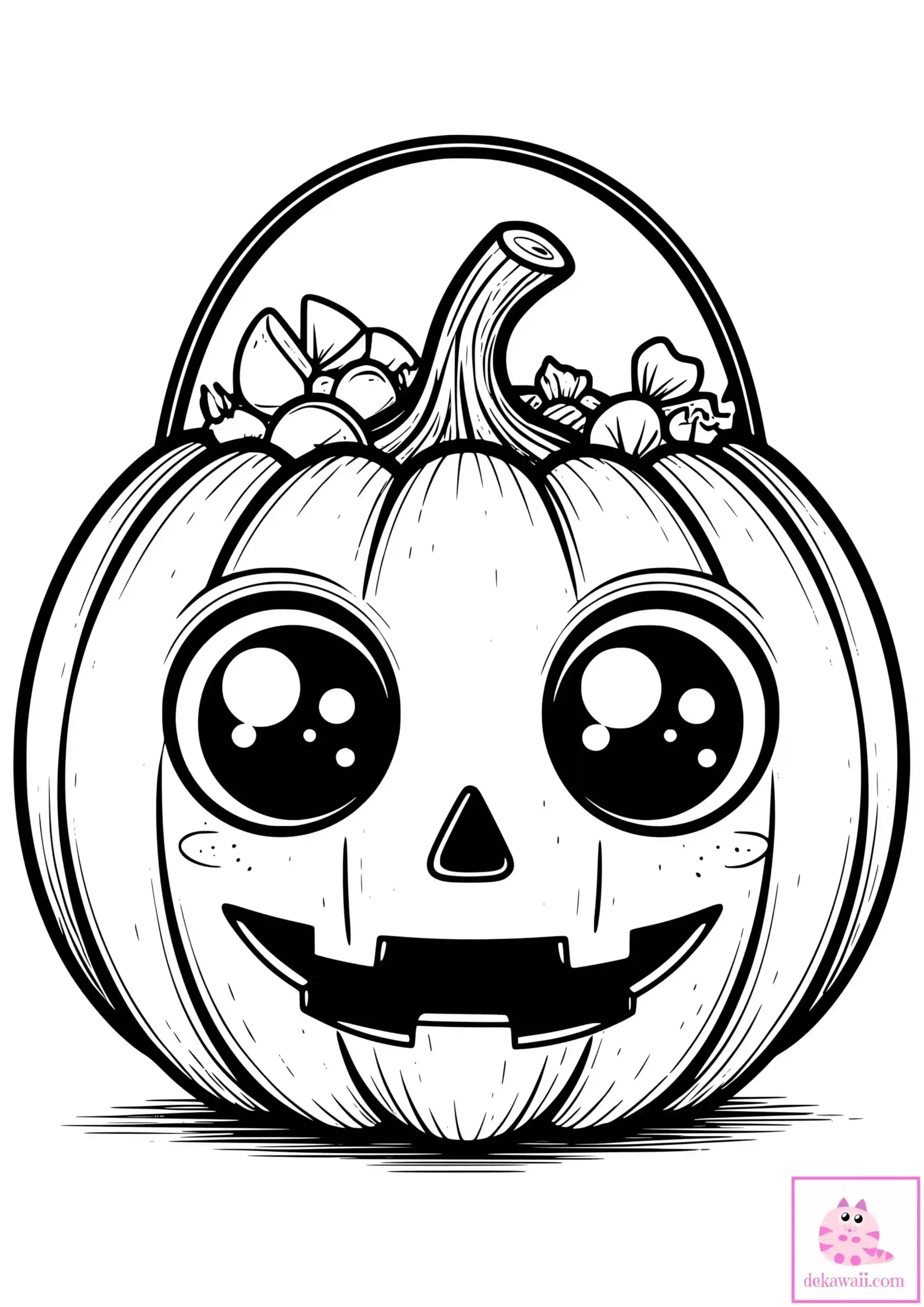 Dibujo Kawaii Halloween para colorear de calabaza 6