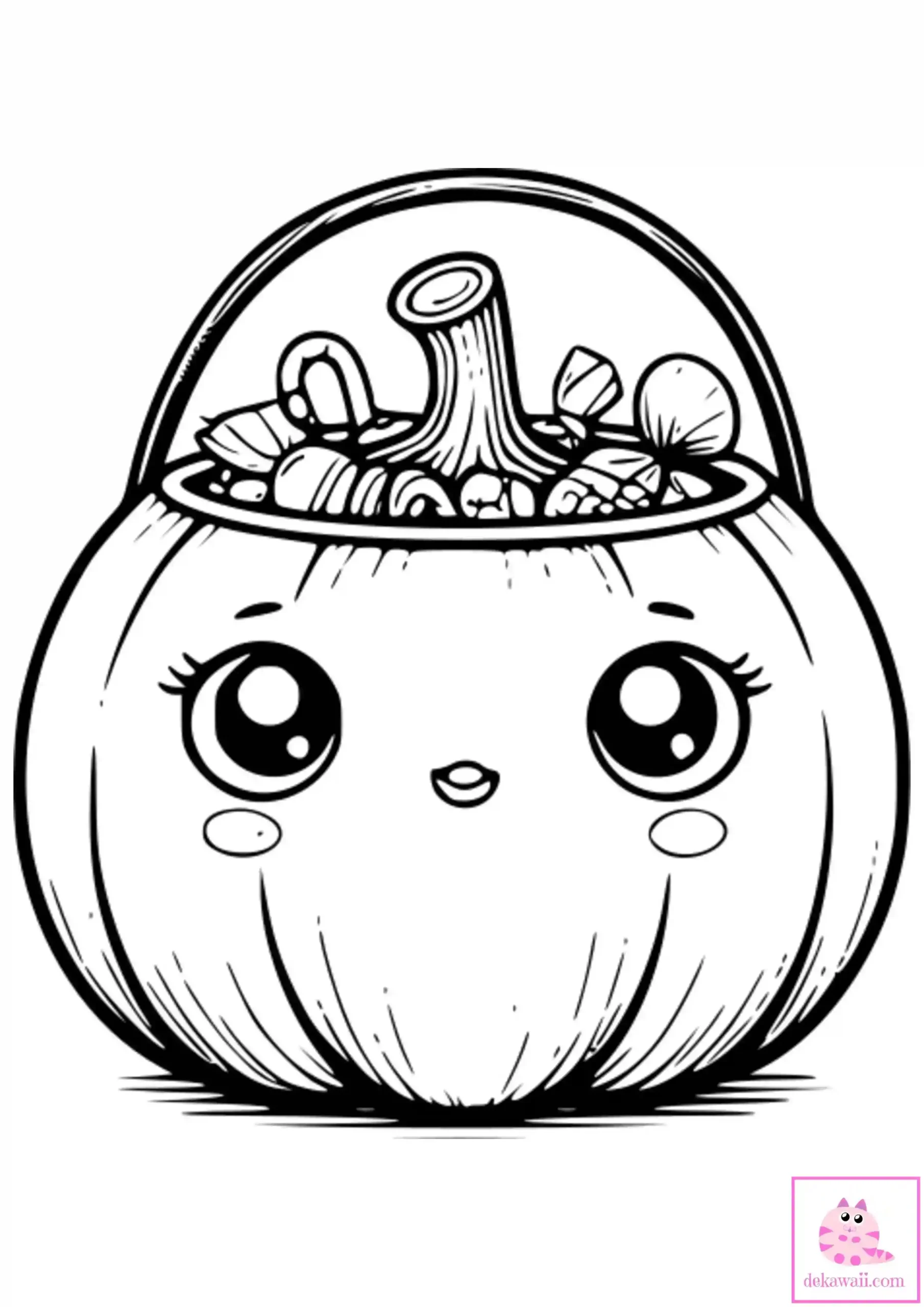 Dibujo Kawaii Halloween para colorear de calabaza 7