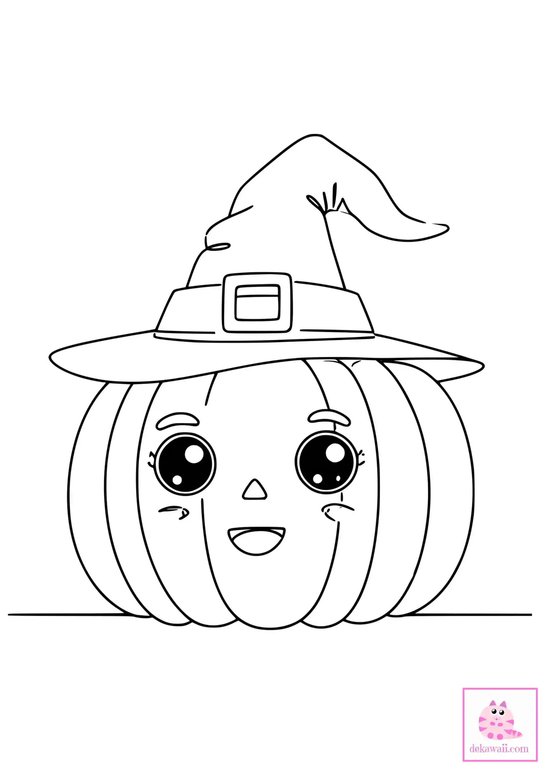 Dibujo Kawaii Halloween para colorear de calabaza 8