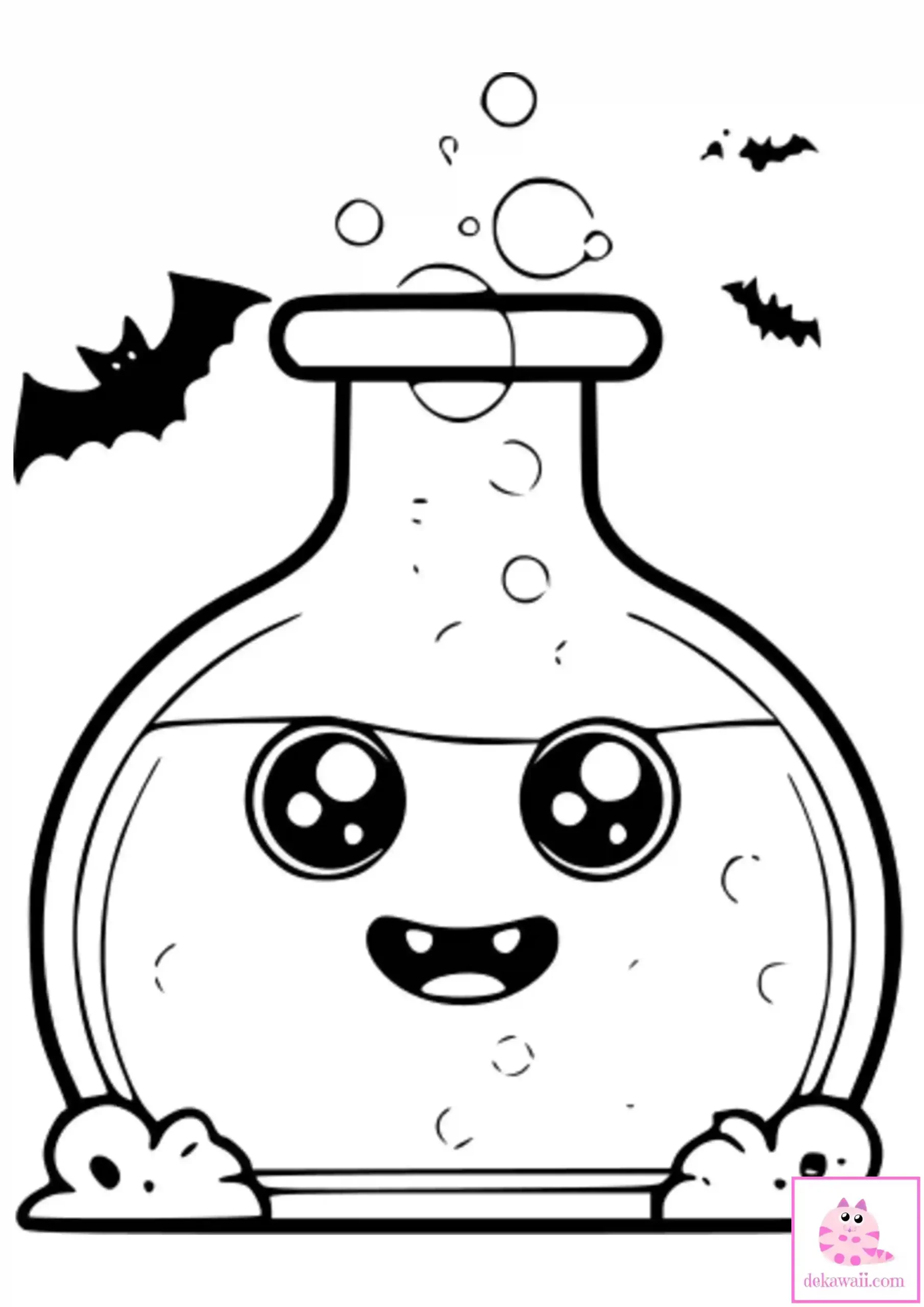 Dibujo Kawaii Halloween para colorear de poción mágica