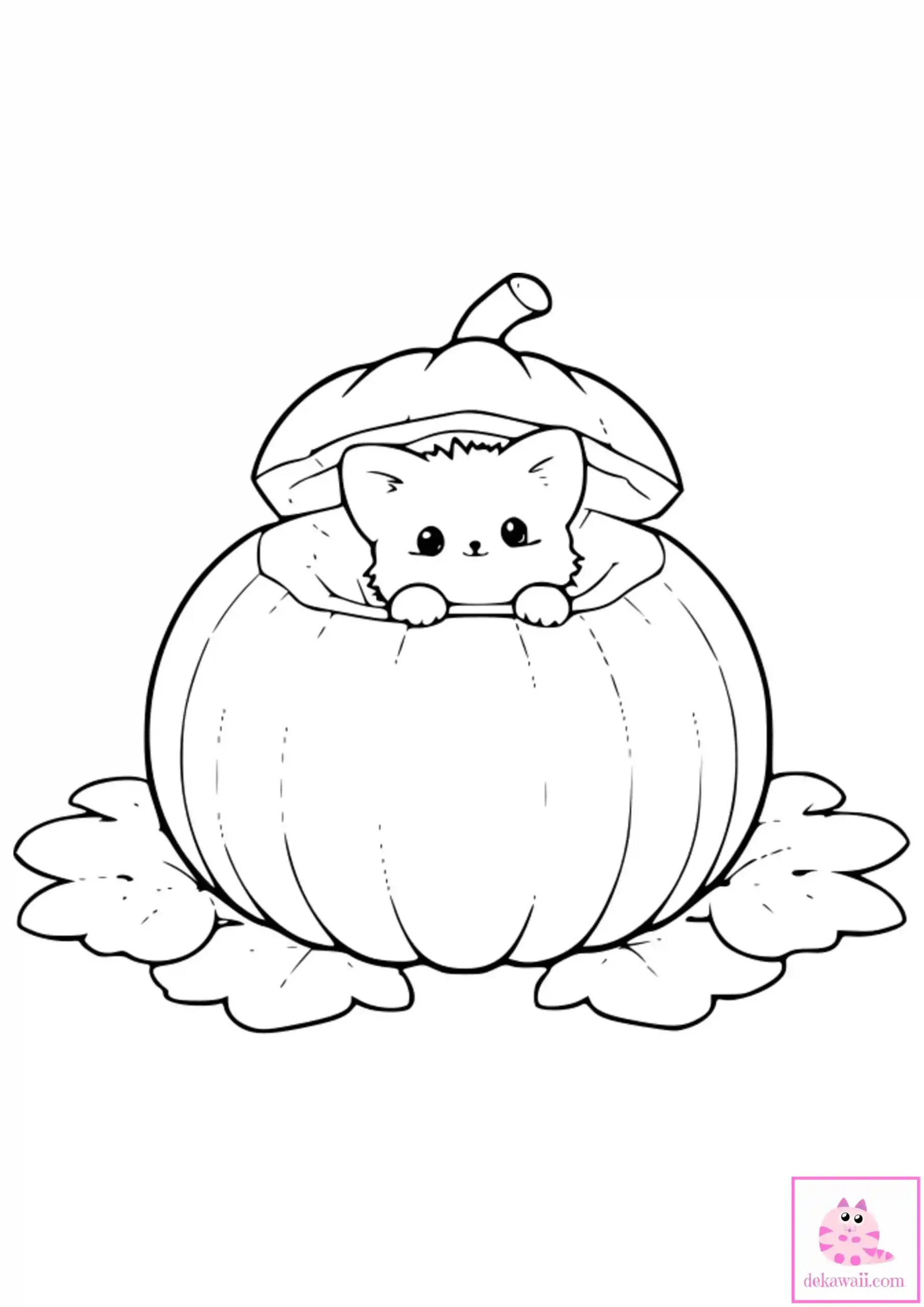 Dibujos de halloween gatita calabaza