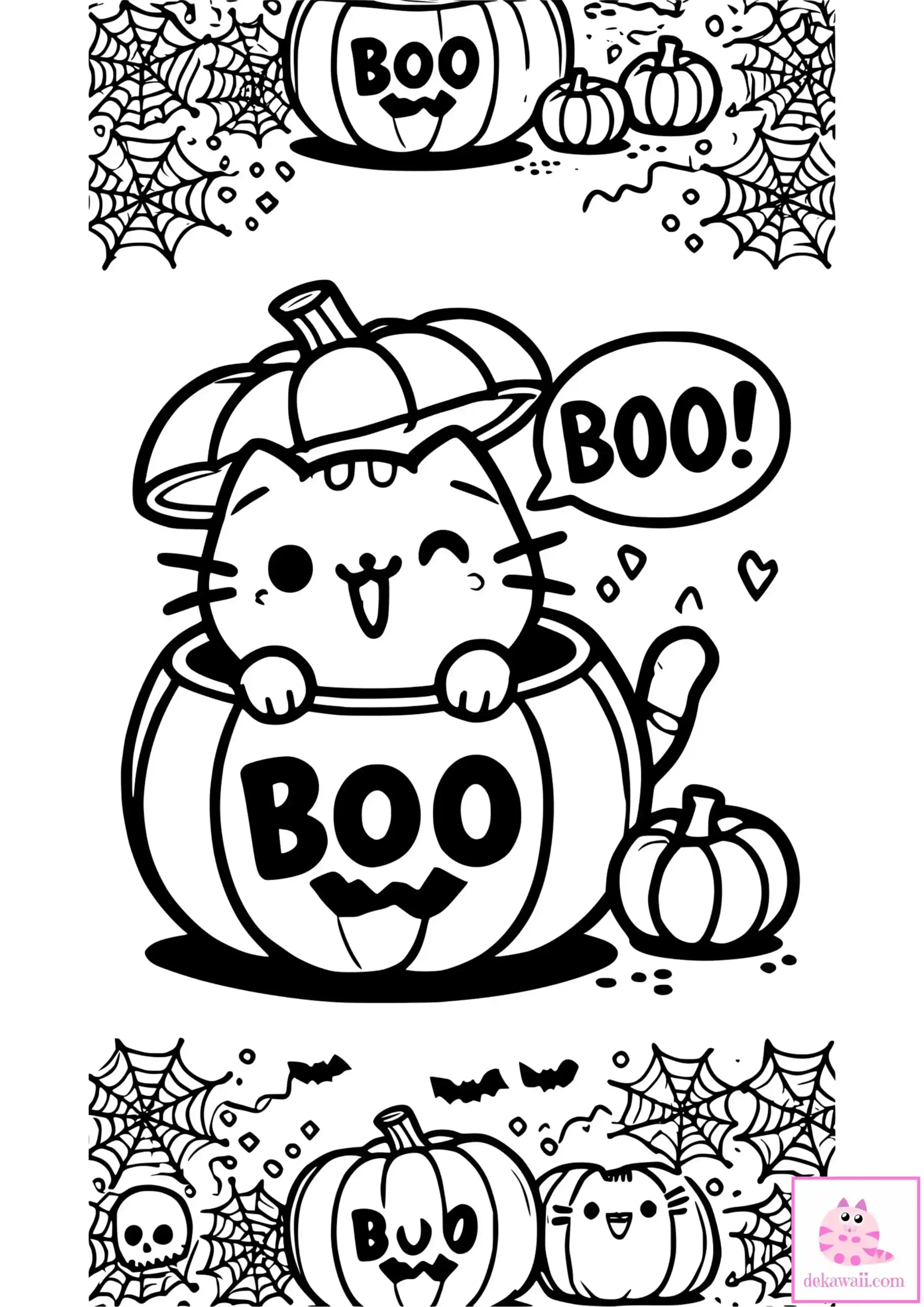 Dibujos de halloween gatito boo