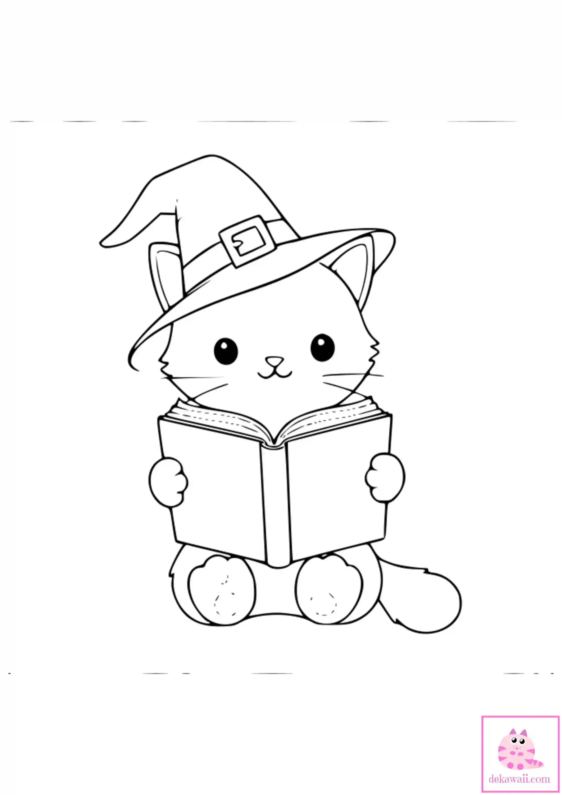 Dibujos de halloween gatito brujito leyendo