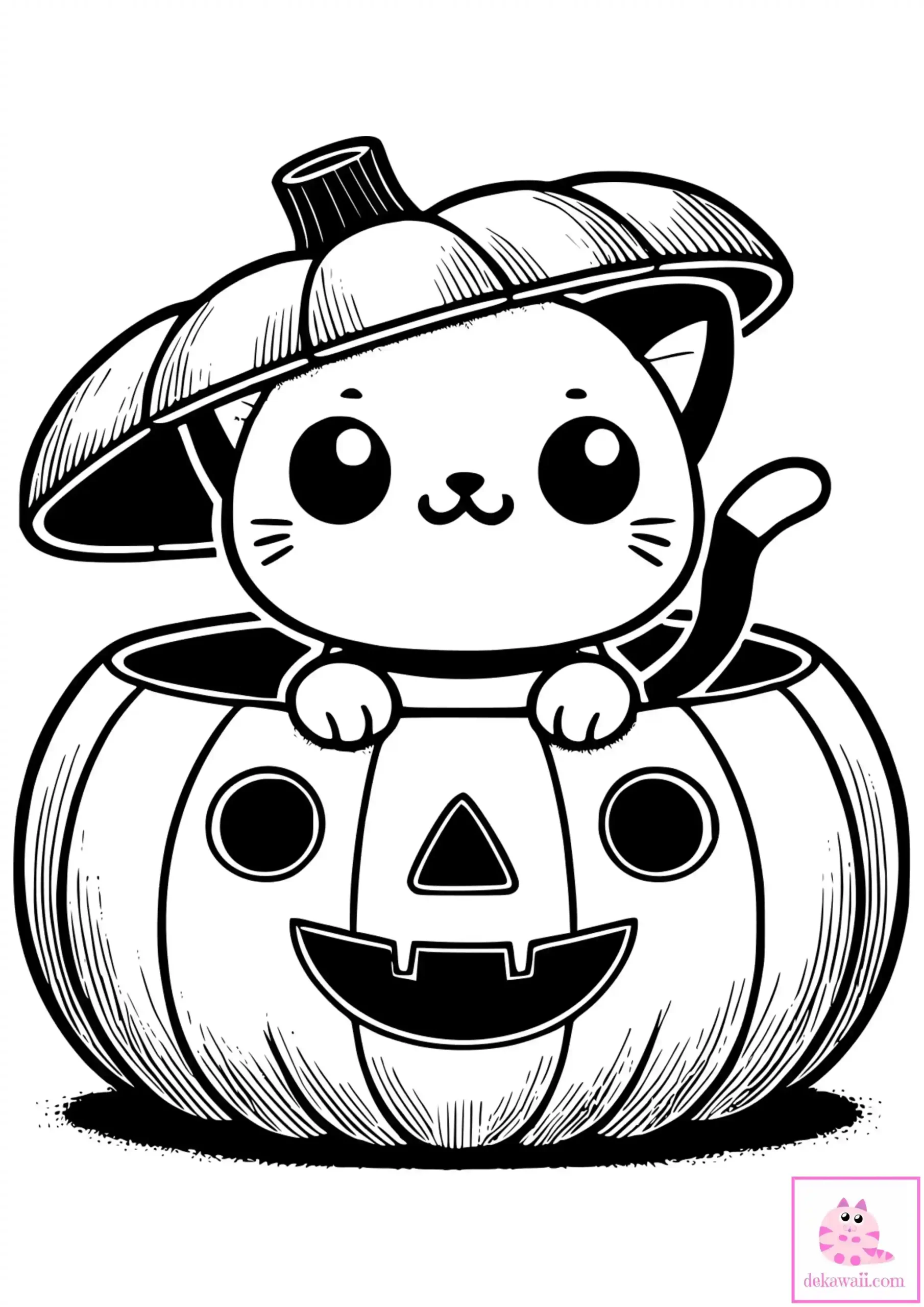 Dibujos de halloween gatito calabaza 2