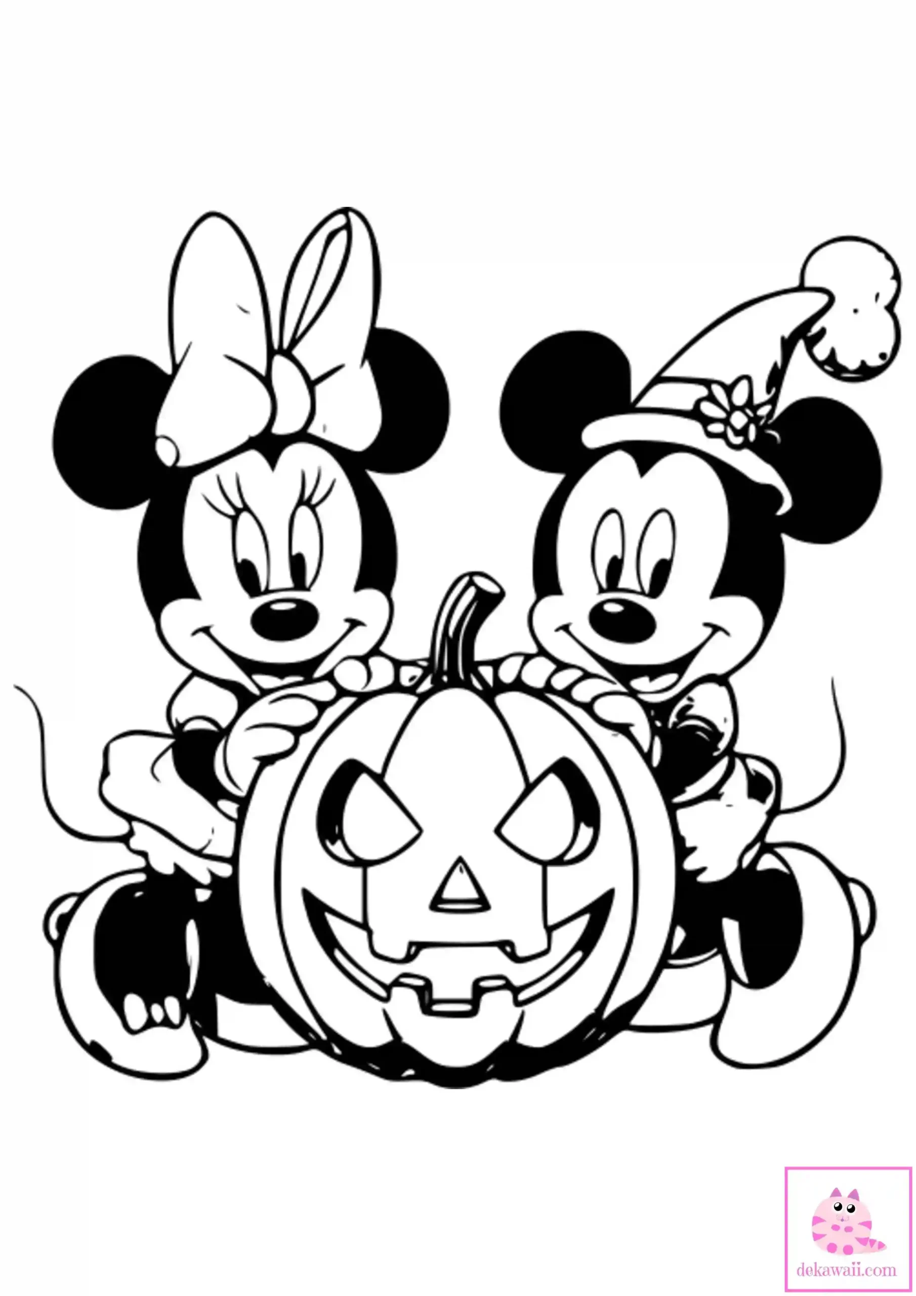 Dibujos de halloween mickey y minnie calabaza